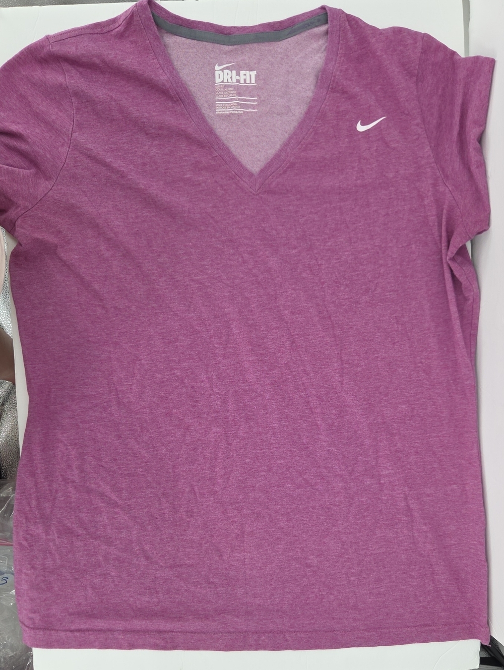 Nike Dri-FIT V-Neck Tee in Heather Purple
